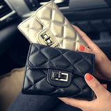 с доставкой Hot Coin Purse Short 3 Folding Small Wallet Women Credit Card Holder Case Lady Leather Case Money Bag Cute Wallet