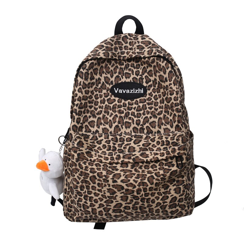 Christmas Gift Unisex Leopard Print Style Backpack, Fashion Trend Women's Nylon Travel Backpack, Casual Simple Student School Bag