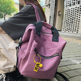 Back to College DCIMOR Classic Nylon Women Backpack Female Solid Color Waterproof Portable Rucksack Kawaii Schoolbag for Teen Girls Travel Bag
