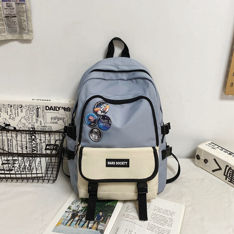 Vvsha New Large Capacity Waterproof Nylon Cool Backpack Unisex Badge Travel Bag Women Schoolbag Men Laptop Backpacks Bookbag