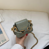 Elegant Female Mini Tote bag 2021  New Quality Leather Women's Designer Handbag Crocodile pattern Chain Shoulder Messenger Bag