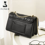FOXER Classical Lady Small Crossbody Bag Girl's Dating Casual Shoulder Flap Bag Cowhide Luxury High Quality Female Messenger Bag