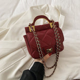 Christmas Gift Lattice Mini Tote bag 2021 New Quality PU Leather Women's Designer Handbag Luxury brand Shoulder Messenger bag Travel Purses