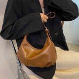Small Soft PU Leather Shoulder Crossbody Bags  for Women 2021 Winter Luxury Lady Handbags and Purses Solid Color Black Simple
