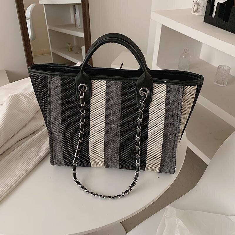 с доставкой High Capacity Crossbody Shoulder Bag for Women 2021stripe Trendy Luxury Designer Simple Branded Shopping Handbags