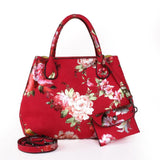 Vvsha High Quality Faux Leather Ladies Floral Handbags New Lily Blossom Shiny Women Elegant Tote Bags Large Capacity PY01-1