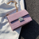 Back to College Crocodile pattern Square Crossbody bag 2020 New High quality PU Leather Women's Designer Handbag Chain Shoulder Messenger Bag