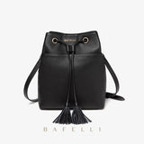 BAFELLI women shoulder bag Genuine Leather tassel bucket crossbody bags for women famous brand bolsos mujer pink black women bag