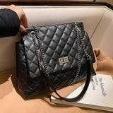 Lattice Large Tote bag 2021 Fashion New High-quality PU Leather Women's Designer Handbag High capacity Shoulder Messenger Bag