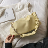 Pleated Underarm bag 2021 Summer New High-quality Soft PU Leather Women's Designer Handbag Luxury brand Shoulder Messenger Bag