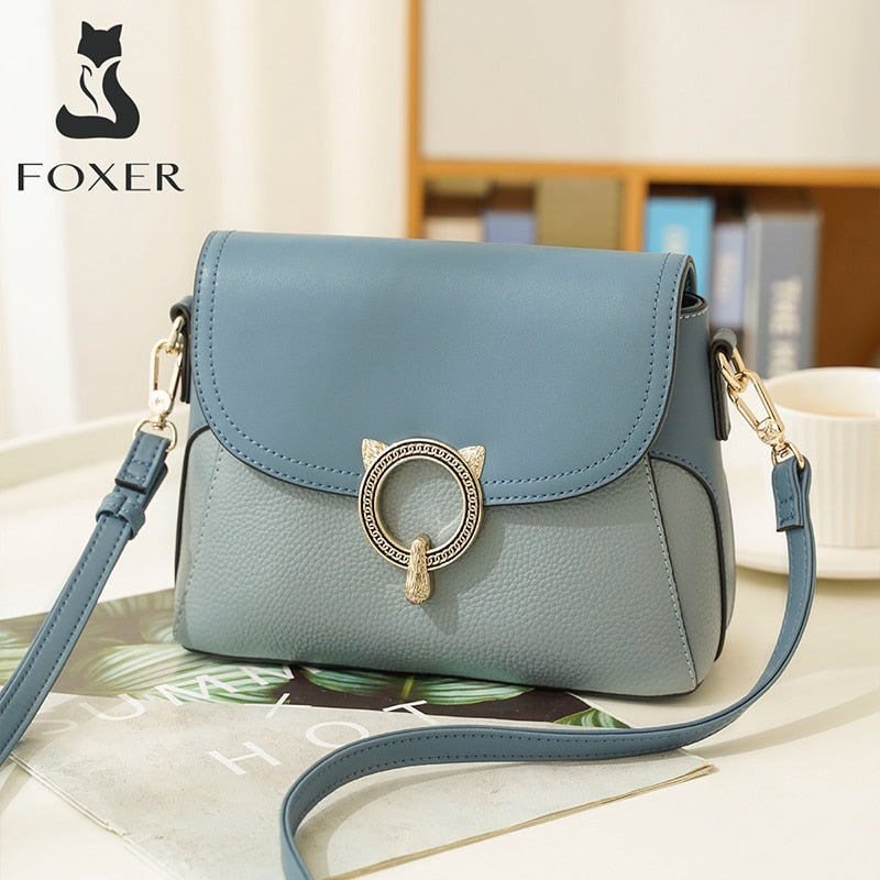 FOXER Genuine Leather Small Shoulder Bags for Women Casual Soft Fall Winter Bags Lady Cross body Bag Large Capacity Female Purse
