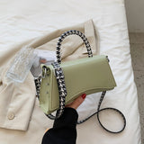 с доставкой Simple Style Small PU Leather Shoulder Bags for Women 2021 Summer Luxury  Brands Trendy Elegant Baguette Handbags