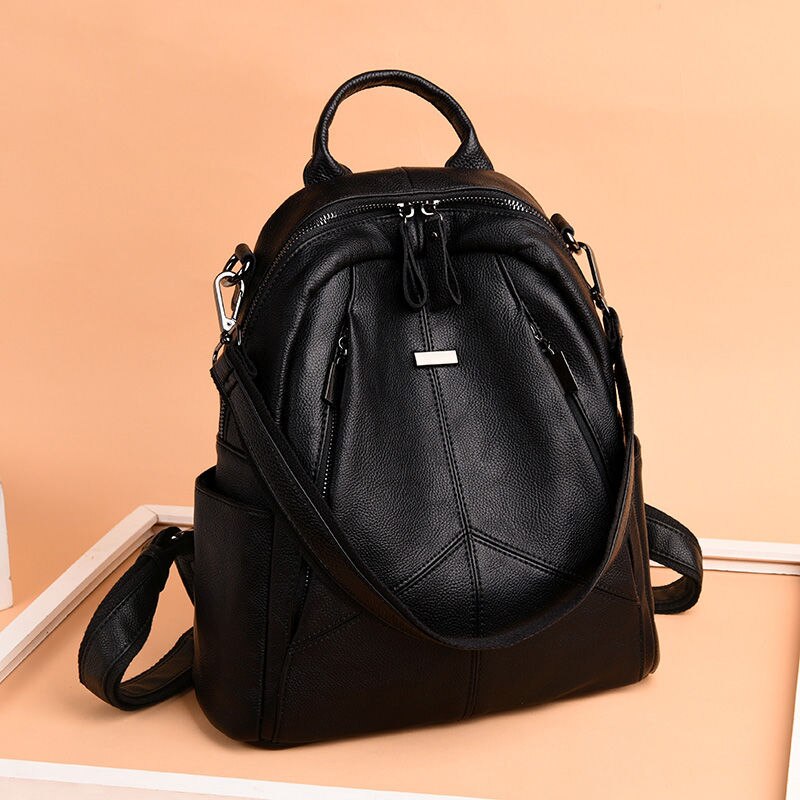 Top Fashion Bags Women Retro  Solid Color Tassels PU Leather High Quality Crossbody Bags Backpack