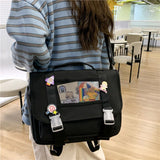 Vvsha Japanese Fashion Ladies Backpack Double Waterproof Kawaii Women School Bags for Teenager Girls Shoulder Backpacks Cute Bagpack