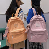 DCIMOR Fashion Solid Color Waterproof Nylon Women Backpack Female Kawaii Large Capacity Schoolbag College Lady Laptop Backpacks