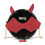 Christmas Gift Cute Little Monster Bat Small Round Bag Halloween Devil Handbag Cute Cartoon Women Chain Purses And Shoulder Bags With Tail New