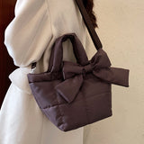 Bow Large Tote Bucket Bag 2021 Winter New High-quality Oxford cloth Women's Designer Handbag Luxury brand Shoulder Messenger Bag