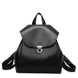 Back to College Fashion Women Backpack School Bags for Teenage Girls Black Bagpack Vintage Leather Backpacks Female Rucksack Travel Backpacks