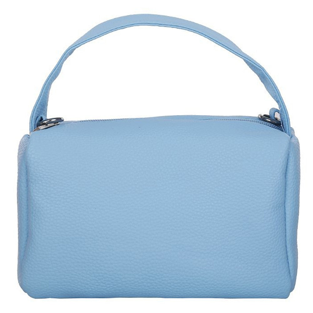 Fashion Women PU Leather Crossbody Shoulder Bags Pure Color Lychee Pattern Messenger Bag Ladies Vintage Top-handle Small Handbag