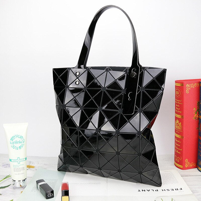 Christmas Gift New Bright Face Pu Fashion Geometric Rhombic Hand-held Women's Bag In Summer Of 2021 New Handbags Women Shoulder Bags