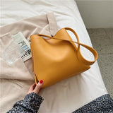 Christmas Gift PU Leather Bucket Shoulder Crossbody Bag For Women 2021 Branded Simple Trendy Luxury Solid Color Handbags Female Travel
