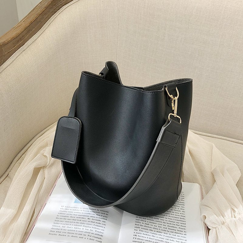Vvsha 2piece/set Fashion Designer Pu Leather Women's Handbags Good Casual Ladies Tote Female Black Bucket Women Shoulder Crossbody Bag