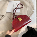 Christmas Gift Crocodile pattern Small Saddle bag 2021 New High quality PU Leather Women's Designer Handbag Vintage Shoulder Messenger Bag