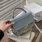 High Quality Leather Handbag Luxury Brand Chain Handle Shoulder Messenger Bags for Woman 2021 New Small Square Bag Sac A Main
