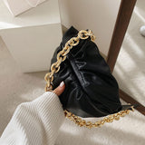 Clamp Small PU Leather women Crossbody bags Luxury Brand Handbags and Purses Fashion Womens Chain Folds Designer Shoulder Bag