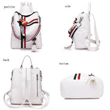 Luxury Female backpacks High Quality Leather tassel Backpack for  girls Ribbon School Bags large Shoulder bag 8 colorsTravel bag