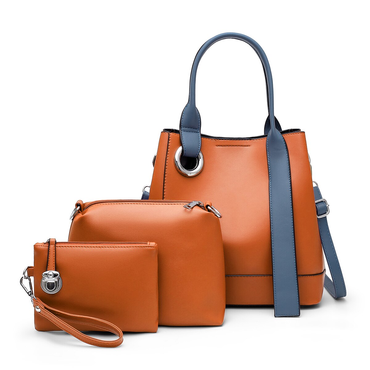 Luxury Women Pu Leather Handbags High Quality Ladies Large Capacity 3 Pieces Set Shoulder Bag Fashion Female Tote Messenger Bags