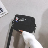Fashion Women Canvas Printing Star Casual Messenger Bag Korean Mini Student Bag Simple Casual Lady Flap Shoulder Bag