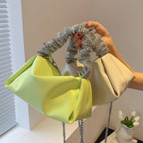 Christmas Gift Diamond Pleated Tote bag 2021 Winter New High-quality Soft PU Leather Women's Designer Handbag Chain Shoulder Messenger Bag