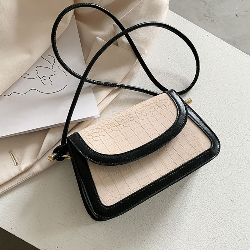 Stone Prints Small Square Bag Retro Simple Handbags For Women Designer High Quality Female Crossbody Bag Lady Shoulder Bag