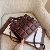 Lattice Square Crossbody Bag 2021 New High-quality PU Leather Women's Designer Handbag High Capacity Shoulder Tote Bag