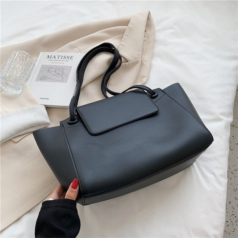 с доставкой New Solid Color PU Leather Crossbody Bags For Women 2021 Women's Brand Designer Large Handbag Shoulder Messenger Bag