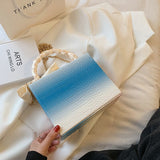 Crocodile pattern Ribbon Tote Box bag 2021 Nw Qquality PU Leather Women's Designer Handbag Luxury brand Shoulder Messenger Bag