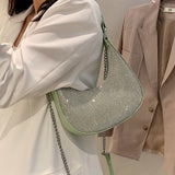 Luxury brand Diamond Armpit Bag 2021 New High-quality PU Leather Women's Designer Handbag Chain Shoulder Messenger Bag Purses
