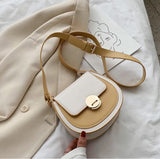 Contrast color Leather Crossbody Bags For Women 2023 Travel Handbag Fashion Simple Shoulder Messenger Bag Ladies Cross Body Bag