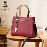 FOXER 2020 Genuine Leather Women Handbags Fall Winter Soft Female Shoulder Handle Bag Ladies Fashion Commute Crossbody Tote Bags