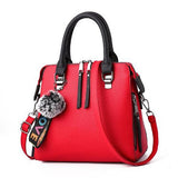 Yogodlns Brand PU Leather Women Messenger Bag Fur Ball Crossbody Flap Bag Female Vintage Shoulder Bag Solid Color Handbags