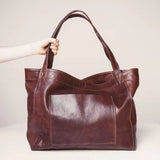NEW Women bag Oil wax Women's Leather Handbags Luxury Lady Hand Bags With Purse Pocket Women messenger bag Big Tote Sac Bols