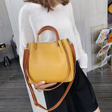 Female Bucket Crossbody Bags For Women 2021 Leather Handbag Designer Sling Sac A Main Ladies Hand Shoulder Messenger Bag yellow