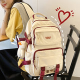 New Multi-pocket Waterproof Nylon Women Backpack Female Cute Book Bag College Teenage Girls Buckle Schoolbag Kawaii Backpacks