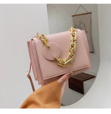 Female Small Luxury Brand Thick Chain Crossbody Bags for Women Black Ladies Handbags Shoulder 2021 Winter Leather Bags