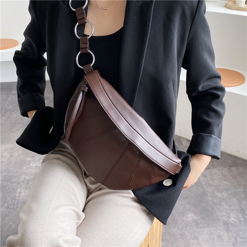 Vintage women Messenger Bag PU Leather Lady Chest pack Fashion Female Shoulder Crossbody bag 2021 niew Small Sling bag bolsa