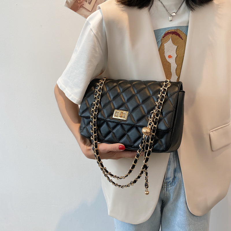 Vvsha Small Lingge PU Leather Crossbody Bag For Women 2022 Female Summer Chain Luxury Trendy Shoulder Handbags And Purses