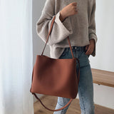 Vvsha Casual Large Capacity Tote Designer Handbags Luxury Matte Leather Female Shoulder Messenger Bag Big Buckets Bag Lady Purse