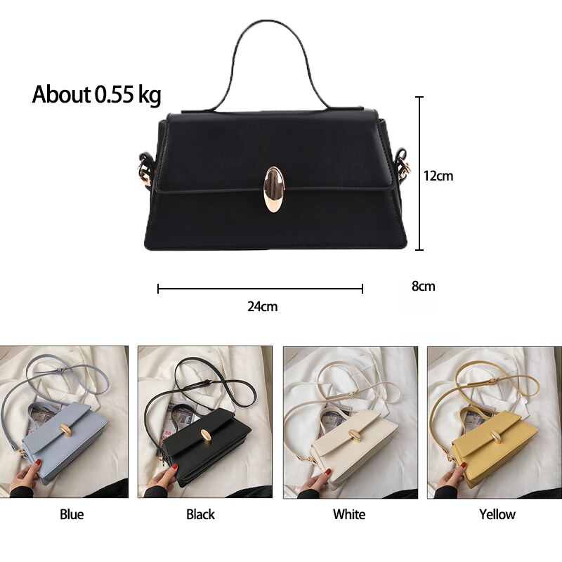 Back to College High Quality Soft Waterproof Pu Leather Shoulder Bag for Women 2021 Designer Solid Color New Fashion Crossbody Casual Handbag