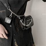 Detachable chain Women crossbody bags mini PU leather chest bag ladies messenger bags lady Phone Wallet bolsa feminina black